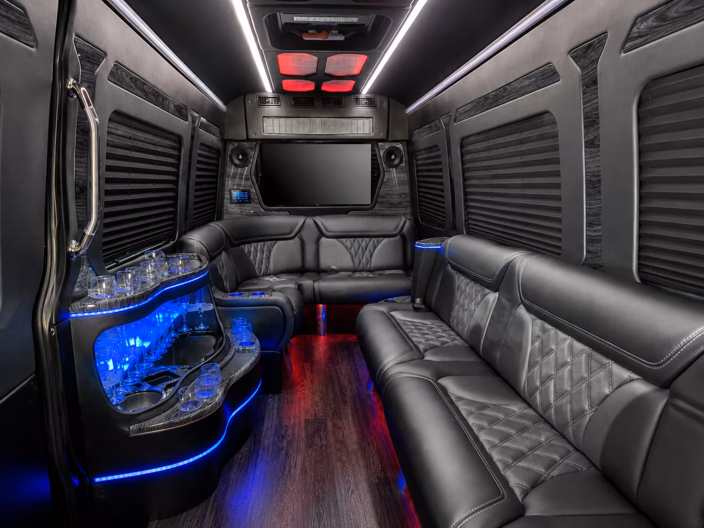 gaithersburg 40 passenger party bus interior